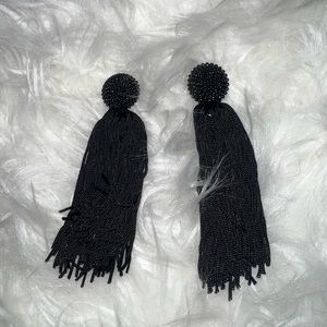 Navy tassel earrings